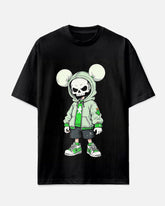 Men's Cool Hoodie Skull Cartoon Printed Casual Big Size Short Sleeve T-shirt